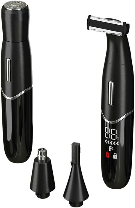 GeRRiT Electric Shaver 4-in-1 Multifunction Men's Shaver Women's Eyebrow Trimmer Nose Hair Trimmer Epilator (Black)