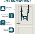 Cervical Neck Traction Device Over Door for Home Use Portable Neck Stretcher Hammock Decompression Home Physical Therapy (Blue)
