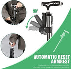 Hold 440 Lbs Walking Cane for Men & Women Aluminum Alloy Lightweight Height Adjustable Walking Stick Heavy Duty Foldbale Free Standing Cane with LED for Seniors Adults