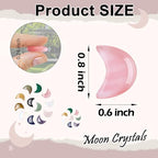 DUQGUHO Moon Stones and Healing Crystals 1 inch Moon Crystal Ornaments Set Energy Balancing Gemstones Meditation Polished Stone Christmas Ornaments Crystal Gifts for Women 12PCS