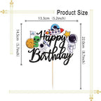 1 PCS Outer Space Happy Birthday Cake Topper Rocket Planet Space Theme Party cake decoration,Baby Shower for Universe Outer Space Theme Baby Shower Kids Birthday Party Decorations Supplies