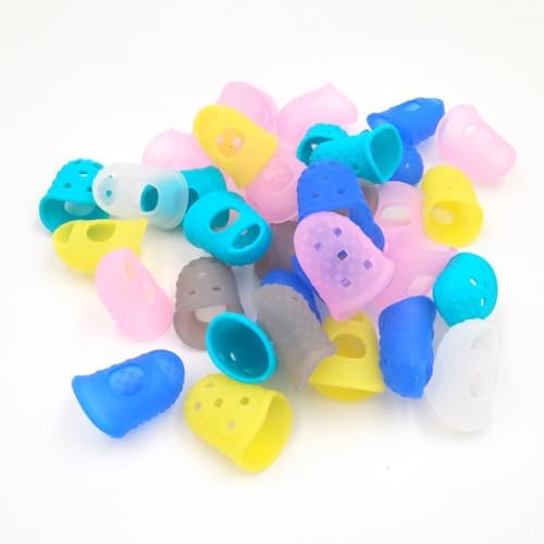 EXCEART Finger Tip Covers for Guitar 10Pcs Silicone Finger Protectors Soft Covers for Guitar and Ukulele Beginners Instrument Accessories