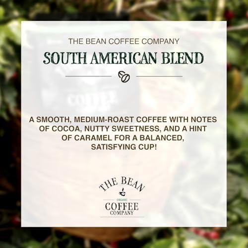 The Bean Organic Coffee Company South America, Medium Roast, Whole Bean Coffee, 16-Ounce Bag