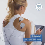 Beurer EM59 Digital 3-in-1 TENS Unit, EMS & Heat Therapy for Pain Relief & Relaxation, Muscle Stimulator with 2 Adjustable Channels, 64 Applications, Timer Function