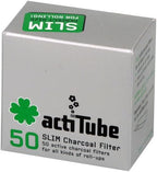 actiTube 4 x Slim Activated Carbon, 4 x 50 = 200 Filters, 0, Silver, 1-Pack