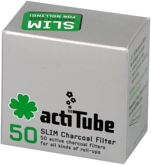 actiTube 4 x Slim Activated Carbon, 4 x 50 = 200 Filters, 0, Silver, 1-Pack