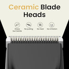 Groin & Body Hair Trimmer for Men - Electric Shaver for Pubic Hair, Chest, Legs - Ball Pubic Groomer, LED Light, Replaceable Ceramic Blade Heads, USB-C Recharge Dock, Waterproof Hygiene Razor