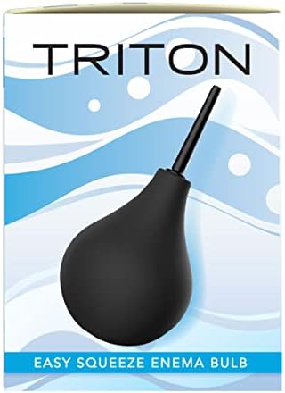 Shibari Triton Easy Squeeze Enema Bulb, Flexible Tip for Ultimate Comfort, BPA & Phthalates-Free, Ease Anal Silicone Douche for Men & Women, 7.4 Fl Oz Capacity (Black)