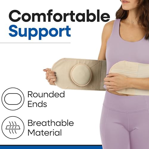 Hernia Belt for Men or Women | C Section Belly Binder & Abdominal Binder | Post Surgery & Pregnancy Tummy Tuck | Hysterectomy, Umbilical Hernia Belt Men & Women | Postpartum Belly Band Wrap (L/XL)