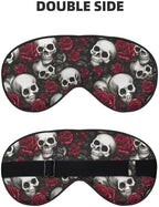 Skulls and Red Roses Sleep Mask Eye Mask with Adjustable Strap Eye Sleep Shade Cover Blocks Light for Women Men Airplane Travel Nap