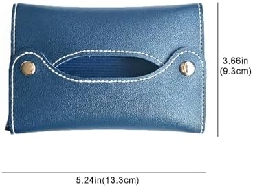 PU Leather Tissue Case,Waterproof Dustproof Foldable Holder for Home,Bathroom,Car,Office;Portable Napkin Organizer Pouch with Simple Modern Design for Daily Storage(White)