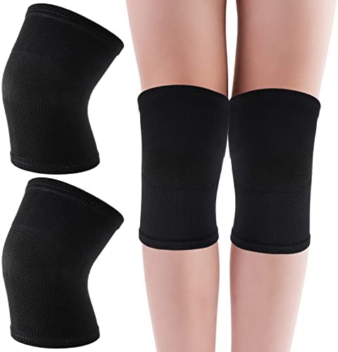 Kids Knee Sleeve Brace 1 Pair Children Knee Support Pad Breathable Elastic Soft Knee Protectors for Kids Child Girls Boys Teens Basketball Volleyball Sports (Medium)
