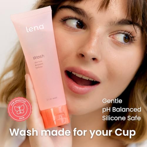 Lena Menstrual Cup Wash – Gentle, pH-Balanced Plant-Based Cleanser for Reusable Cups & Discs – Naturally Scented, TSA-Approved 90ml / 3oz