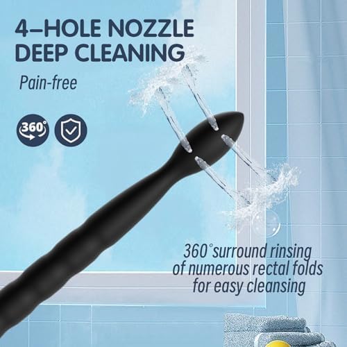 Premium Shower Enema Kit with 59-Inch Hose & 24cm Silicone Nozzle with 8 Holes - Anal and Vaginal Douche System for Colon Cleansing, Enema Irrigator Kit for Men and Women