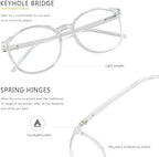 Vintage Round Progressive Multifocal Presbyopic Glasses, Photochromic Gray Sunglasses for Men Women Readers (Clear,+0.00/+2.00 Magnification)