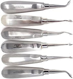 Set of 6 Premium Grade Dental Tooth Surgery Bernard Spade Concave Curved Root Tip Elevators, Stainless Steel Dental Instrument …