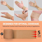 MEDca Self Adherent Cohesive Wrap Bandages 2 Inches X 5 Yards 12 Count with Strong Elastic First Aid Tape for Sprain Swelling and Soreness on Wrist and Ankle (Skin Color)