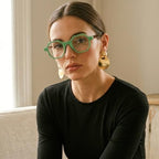 2SeeLife Oversized Hexagon TR-90 Reading Glasses for Men & Women – Medium–Wide Fit, Durable, Spring Hinges, Premium Readers, Green, +2.25