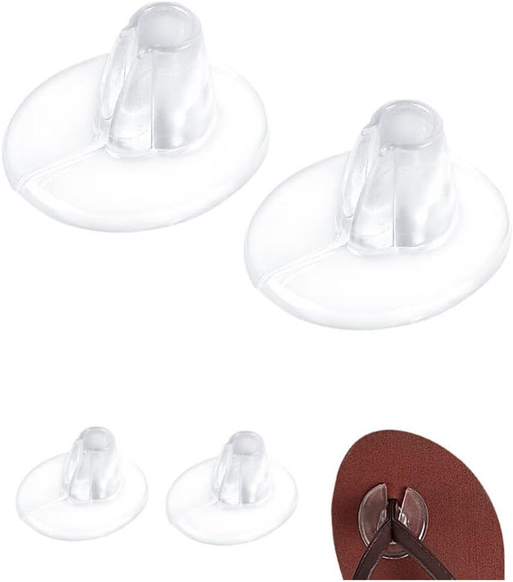 5 Pairs Clear Silicone Gel Sandal Thong Toe Protectors Flip Flops Toe Guard Cushions Anti-Skid Forefoot Pads Smooth for Men and Women 4x3.5cm