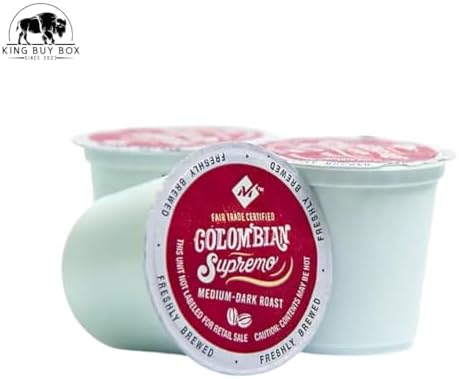 KING BUY BOX 1 PCS cup Bundle with Colombian Supremo Medium-Dark Roast Coffee Pods, 100 ct. compatible with Members Mark