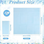 120 Pcs Light Blue Linen-Feel Paper Napkins with Built-in Flatware Pocket, Pocket Linen Napkins Prefolded Cloth Like Paper Napkins Bulk for Silverware Wedding Baby Shower Birthday Bridal Party