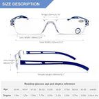 AQWANO Blue Light Blocking Computer Reading Glasses 5 Pack Clear Frame Rimless Readers Anti Glare Filter Lightweight for Women Men,2.0