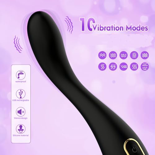 Portable Travel Massage Rod，10 Powerful Modes Small Handheld Electric Massagers for Women