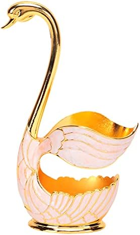 Tbest Cutlery,Tableware Sets Coffee Fruit Dert Spoons Household Tableware with Holder Decoration (Gold + spoon)