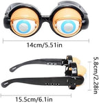 Blinking Eye Glasses, 2PCS Funny Winking Eye Glasses for Adults Kids, Novelty Eyeball Joke Eyeglasses with Hanging Rope, Lightweight Blinking Eyes Sunglass Prank Gift, for Cosplay Party