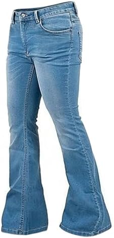 Men's Vintage Jeans Bell Bottom Pants Retro 70s 60s Outfits Flared Jeans Comfortable Stretch Fit for Disco Party