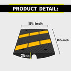 2-Pack 35.4" x15.75”x2.6 Heavy Duty Rubber Curb Ramp Threshold Bridge Tracks Curb Ramps 22,000 lbs Capacity Driveway Ramp for Cars Trucks SUVs, Wheelchairs, Warehouse- Black Car Ramps for Driveway