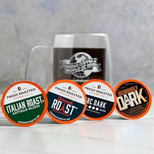 Fresh Roasted Coffee, Dark Roast Blend Variety Pack, K-Cup Compatible, 96 Count