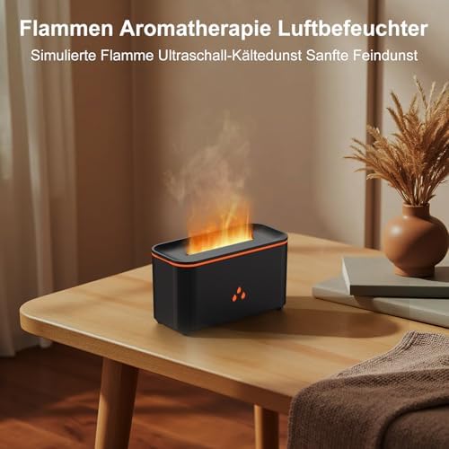 LtYioe Mini Colorful Flame Essential Oils Diffuser, 160ml Ultrasonic Aroma Diffusers with Cool Mist Aromatherapy Humidifier, 7 Colorful Light, Whisper-Quiet, Auto-Off, 8Hours for Home, Office, Bedroom