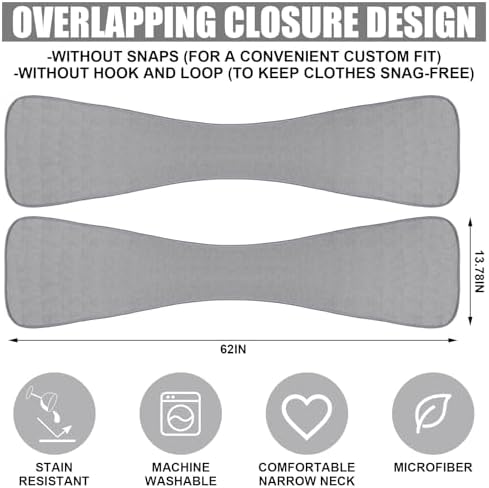 6 Pcs Adult Bibs Scarf for Eating Dignity Dining Protectors Scarf Bibs for Elderly Senior Citizens Washable(Gray)
