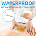 Dr. Med Hydrocolloid Wound Dressing 6"x6"-10 Pack/Box, Waterproof Adhesive Bordered Bandage, for Light Exudate, Abrasions, Pressure Ulcer, Bed Sore, Superficial Wound Care