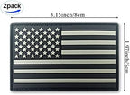 QQSD Black US American Flag Patch USA Tactical Military Patch - PVC Hook and Loop Fastener Patch, 2 Pack