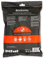 Brabantia PerfectFit Trash Bags (Size D/4.4-5.3 Gal) Thick Plastic Trash Can Liners with Drawstring Handles (40 Bags)