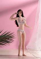 Fremego 1/6 Scale Female Body,12inch Asian Girl Type Seamless Figure Body Super Flexible Large Bust Miniature Action Figure Collectible (Pale Skin AB001W)