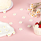 Flowers Icing Decoration 32 Count White Blossoms Royal Icing Decorations Daisy Sugar Wedding Flowers Sprinkles for Baking Cupcakes Ice Cream Waffles Cookies Birthday Cake