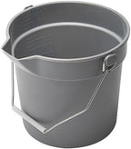 Winco Heavy-Duty Plastic Bucket/Utility Pail with Pour Spout, 10 Quarts, Gray