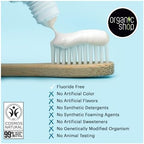 Organic Shop Mint & Charcoal Whitening Toothpaste, Natural Ingredients, Fluoride-Free, Tooth Sensitivity, Vegan & Cosmos Natural Certified. Pack of 2