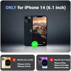 jaroco Magnetic for iPhone 14 Case, [Compatible with MagSafe][Military Grade Drop Protection][Heavy Duty Protection][Non-Slip][Shockproof] 2-Layer Durable Bumper Phone Case 6.1''-Black