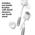 OXO Tot Bottle Brush with Nipple Cleaner and Stand – Gray, 2-Pack