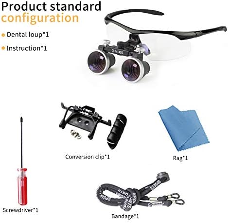 Dental Binocular Loupes 3.5 x 429mm Magnifier (Black)