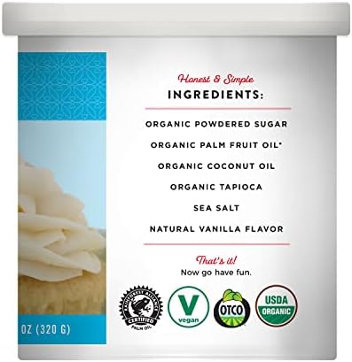 Miss Jones Baking Organic Buttercream Frosting, Perfect for Icing and Decorating, Vegan-Friendly: Vanilla (Pack of 1)