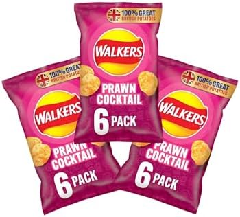 Walkers Prawn Cocktail Flavored Crisps, 25g Bags (Pack Of 3)