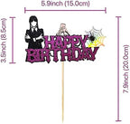 1Pcs Wednesday Addams Happy Birthday Cake Topper - Spider Web Thing Hand Wednesday Girl Cake Decoration - Wednesday Addams Birthday Party Supplies For Kids And Fans Of The Iconic Character