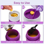 Pill Cutter, Crusher and Grinder, Splitter Accurate and Easy Cutting, Stainless Steel Blade, Perfect for Travel, Ideal for Purse or Pocket, Daily Usage, Ideal for Medication (Purple)