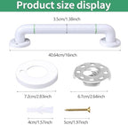 Dntorx 16 Inch Grab Bars for Shower and Bathtubs, 2 Pack Luminous Anti Slip Shower Grab Bars for Seniors Handle Elderly Bed, Toilet, Wall(White)