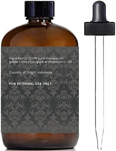 Essentially KateS Clove (Leaf) Oil 4 Fl Oz - Premium Grade Essential Oil for Hair Care, Home Diffusers, Skin, Aromatherapy, Massage and Garden Care - Steam Distilled. Part Used is Leaf.